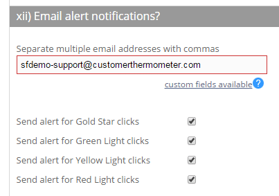 Email alerts setup