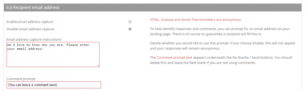 Email capture