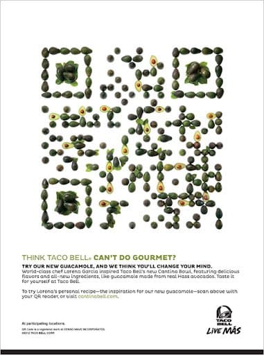qr code made out of food
