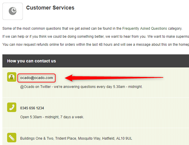 Ocado complaints handling process