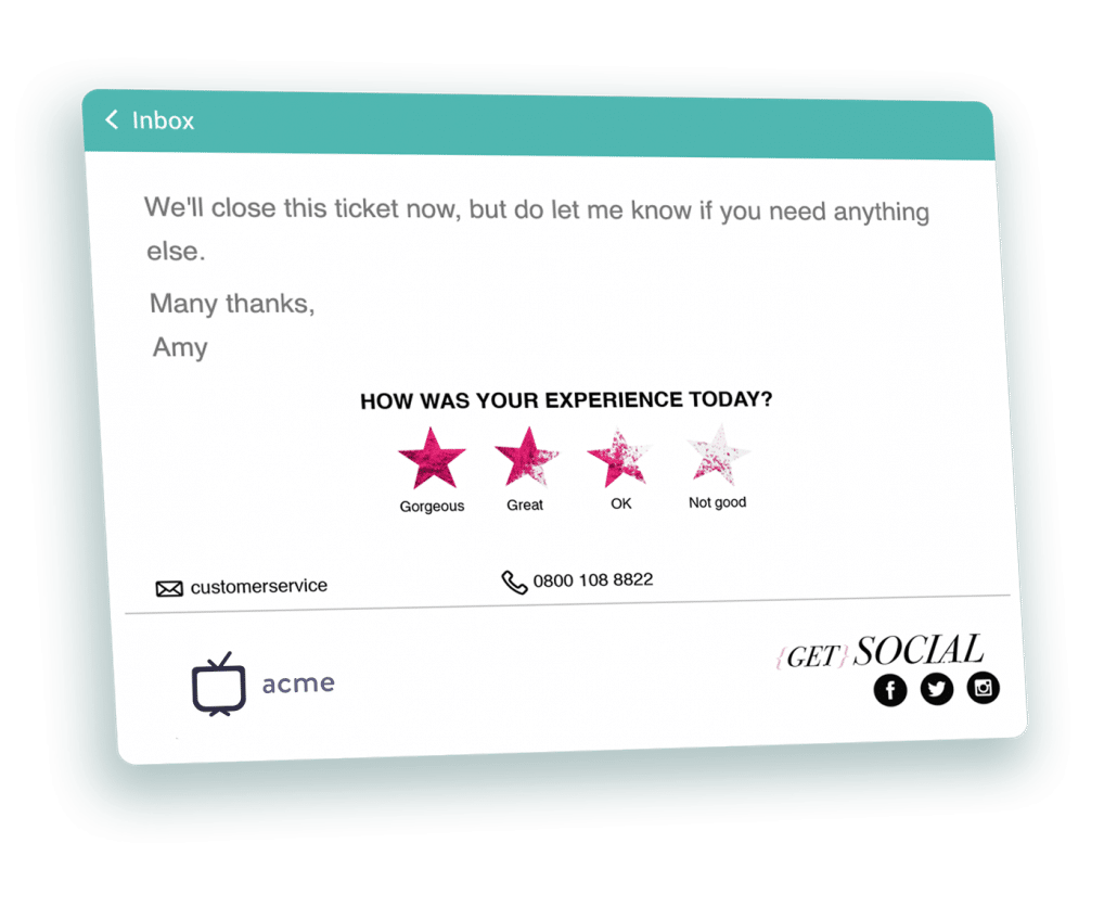 Customer Thermometer Outlook 365 Office stars feedback