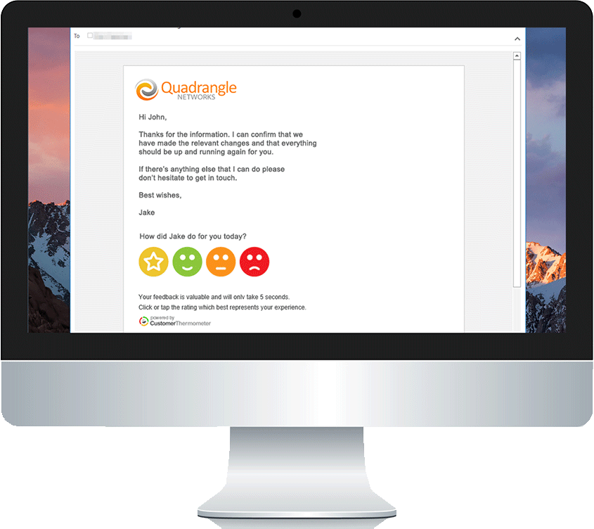 embed customer satisfaction buttons in email
