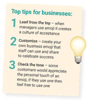 emoji use for business tips