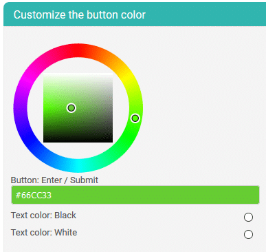 landing page comment button color select