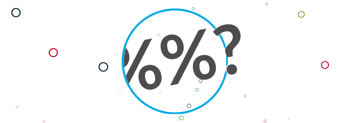 Percentage signs and question mark