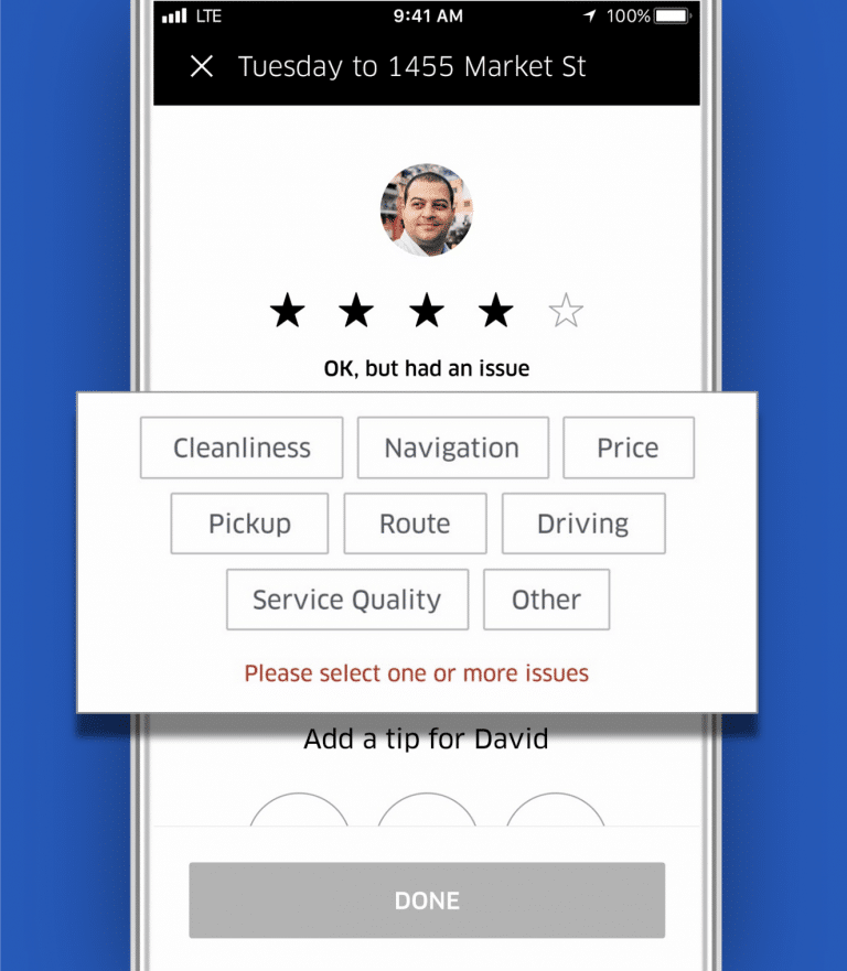 short customer survey example uber