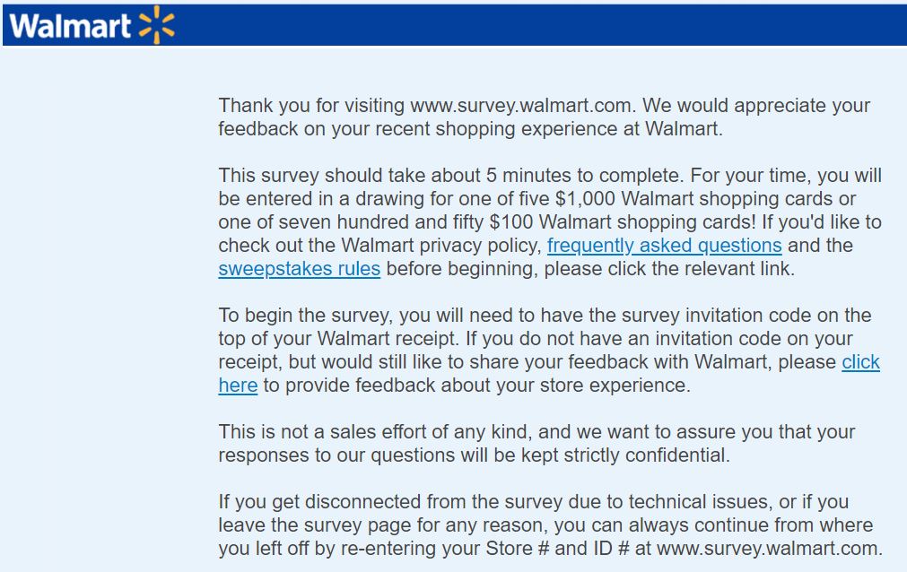 Walmart Customer Feedback